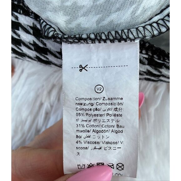 Woman’s SHEIN SZ M Houndstooth Pattern Open-Faced Long Sleeve Blazer - Picture 4 of 8